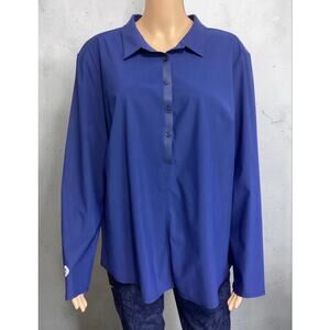 Foray Golf Womens Navy Long Sleeve Stretch Core Pullover Statue Of Liberty XXL